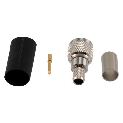 Mini UHF Male Connector Crimp/Solder Attachment for LMR-240, LMR-240-UF, LMR-240-DB, LMR-240-FR Cable TC-240-MUHF