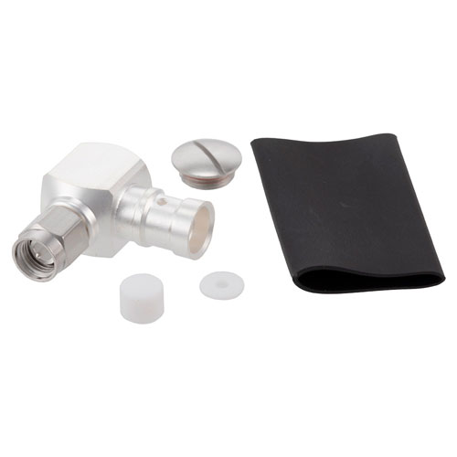 SMA Male Right Angle Low PIM Connector Solder Attachment for SPP-250-LLPL, SPF-250, SPO-250, 1/4" Superflexible, FM-1/4SFHC TC-250-SM-RA-LP