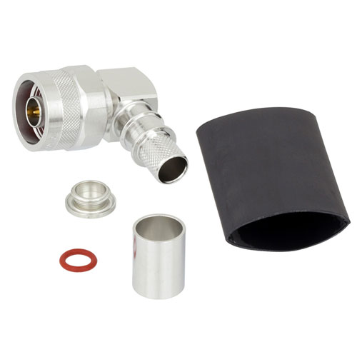 Right Angle N Male (Plug) Connector For LMR-400 Cable, Solder TC-400-NMH-RA-D