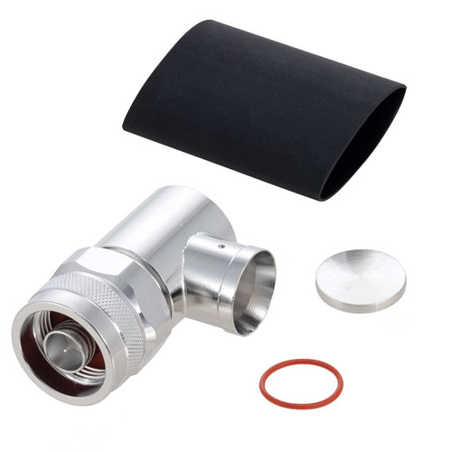 Right Angle N Male (Plug) Low PIM Connector for SPO-500, SPF-500 Cable, Solder TC-SPO500-NM-RA-LP