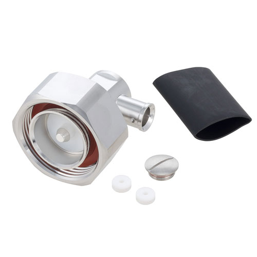 Right Angle 7/16 DIN Male (Plug) Low PIM Connector for SPP-250-LLPL Cable, Solder TC-SPP250-716M-RA-LP