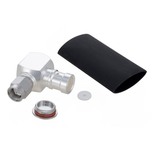 Right Angle SMA Male (Plug) Low PIM Connector for SPP-250-LLPL Cable, Solder TC-SPP250-SM-RA-LP