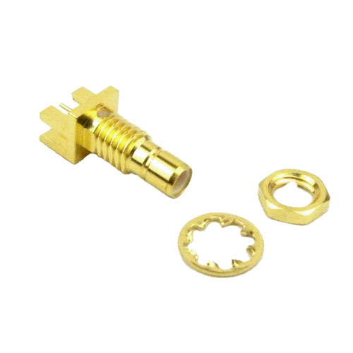 SMB Jack (Female) Bulkhead PCB Connector .067 inch End Launch, Solder