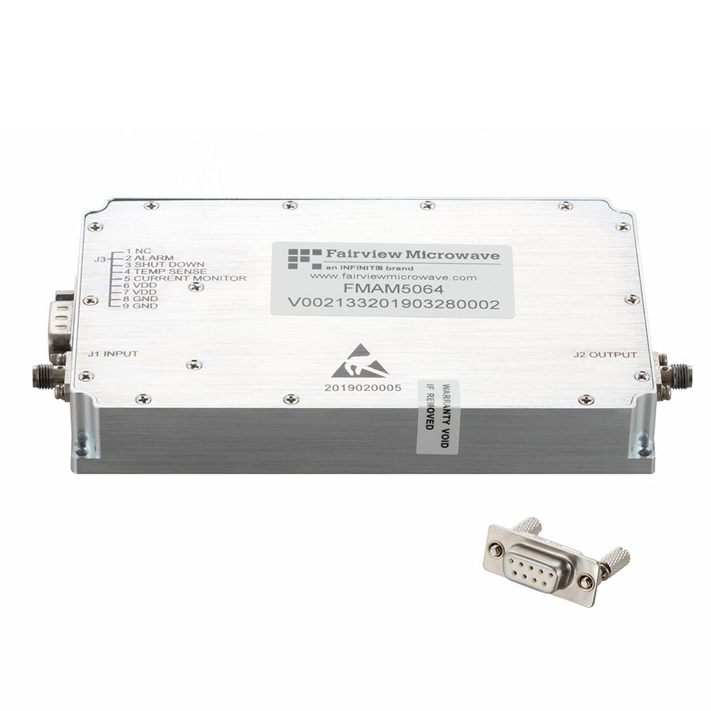 48 dB Gain High Power GaN Amplifier at 50 Watt Psat Operating from 1.2 GHz to 1.6 GHz with SMA