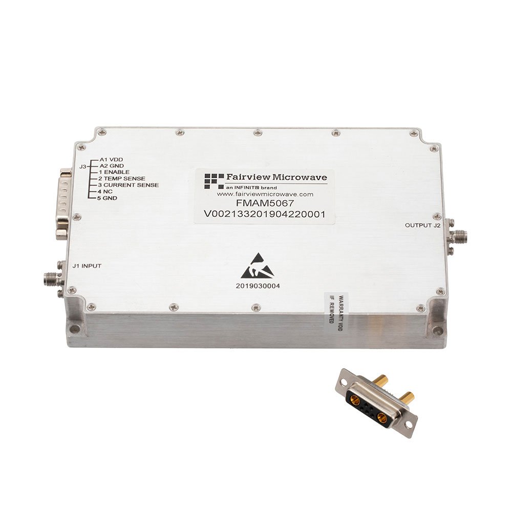 46 dB Gain High Power GaN Amplifier at 40 Watt Psat Operating from 2 GHz to 6 GHz with SMA