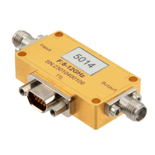 8 GHz to 12 GHz Absorptive Digital Step Attenuator, 63 dB, 6 Bits, 1 dB