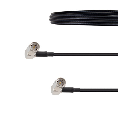 Low Loss RA SMA Male to RA SMA Male Cable LMR-100 Coax in 36 Inch