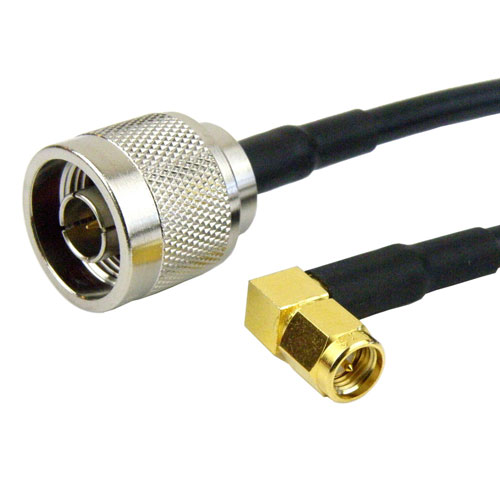 N Male to RA SMA Male Cable RG58 Coax in 24 Inch