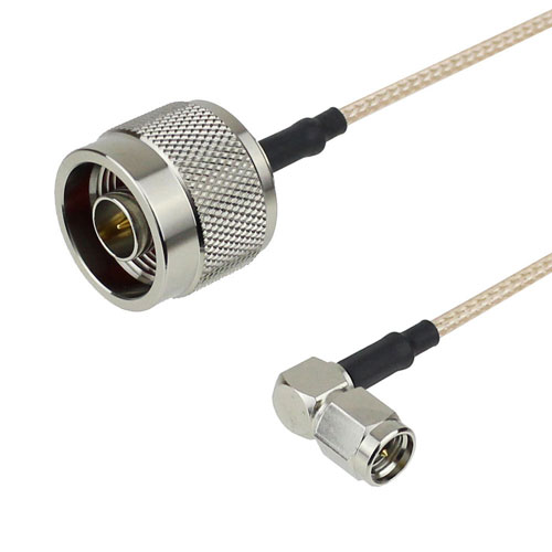 N Male to RA SMA Male Cable RG-316 Coax in 24 Inch with LF Solder