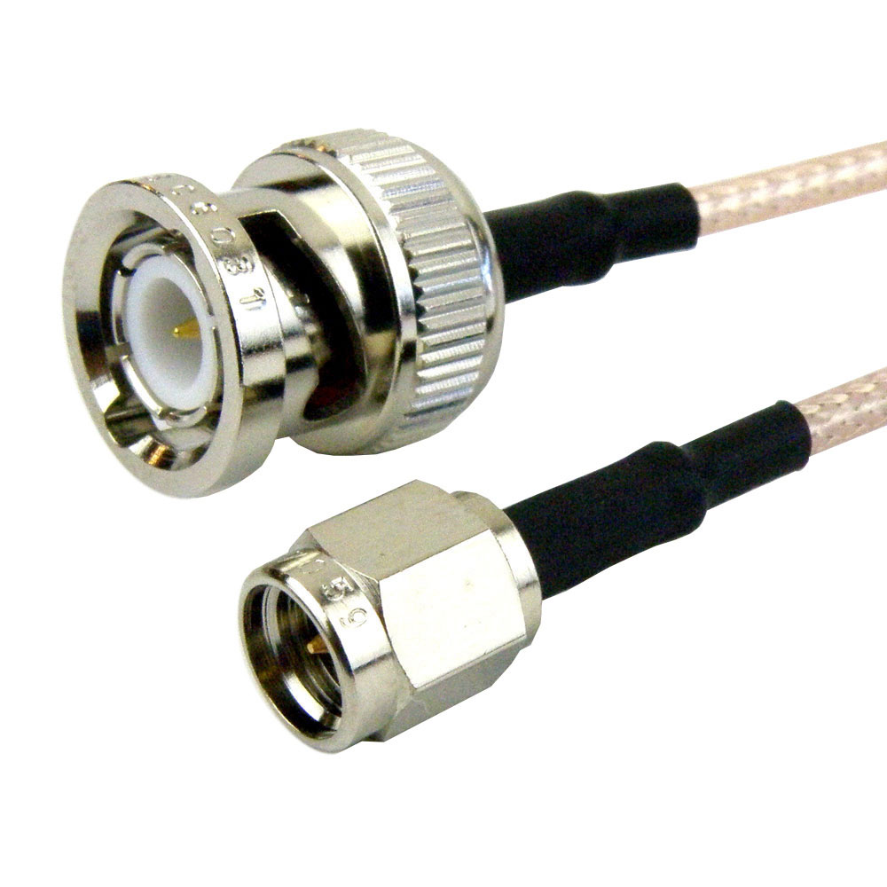 RG-316  coax cable   1 FT US MADE HARBOUR  SMA male  TO  SMA  male MIL 