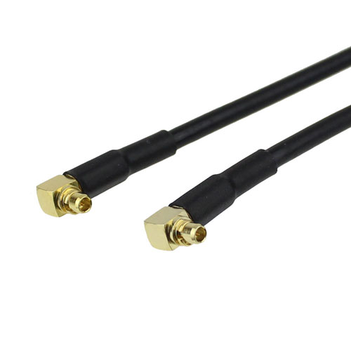RA MMCX Plug to RA MMCX Plug Cable RG174 Coax in 72 Inch