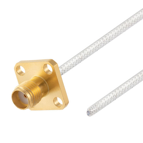 Test Probe SMA Female 4 Hole Flange to Straight Cut Lead Cable FM