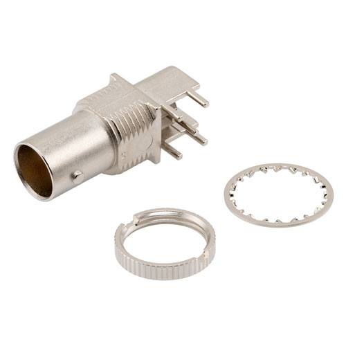 RA 75 Ohm 12G SDI BNC Female Bulkhead PCB Connector Thru Hole Solder