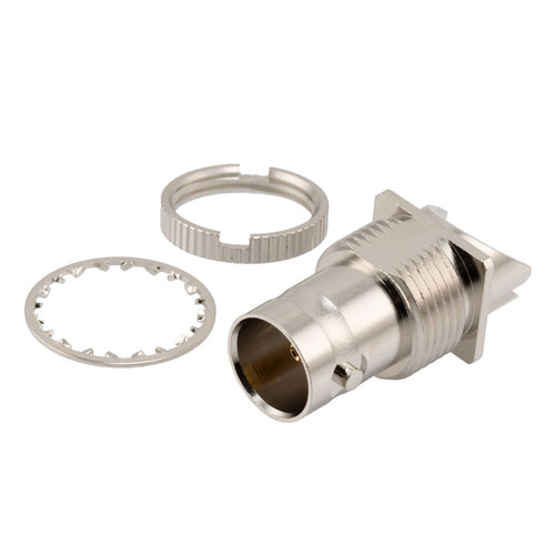 75 Ohm 12G SDI BNC Female Bulkhead PCB Connector 0.062" Board Thickness