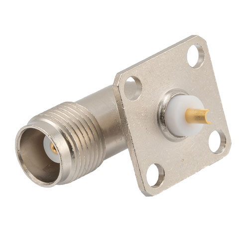 Right Angle TNC Female (Jack) Connector Solder Cup Terminal 4 Hole