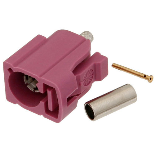 FAKRA Jack (Female) Connector for RG174, RG316, RG188, .100 inch, FM