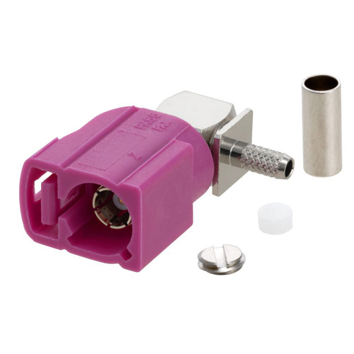 FAKRA Jack (Female) Right Angle Connector for RG174, RG316, RG188, .100