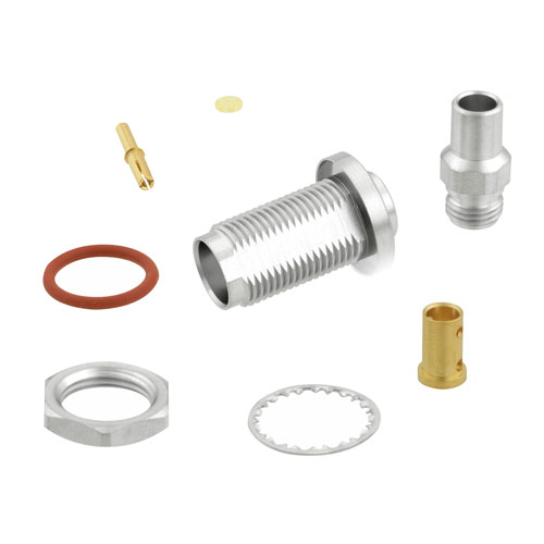 TNC Female (Jack) Bulkhead Connector For LL160 Cable, Clamp/Solder