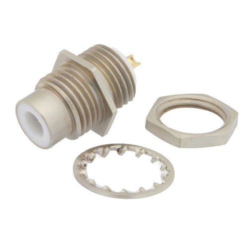 75 Ohm SMC Jack (Female) Bulkhead Connector Solder Cup Terminal, Solder