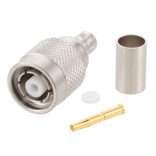 RP TNC Male Connector Crimp/Solder Attachment for .240 inch, LMR240