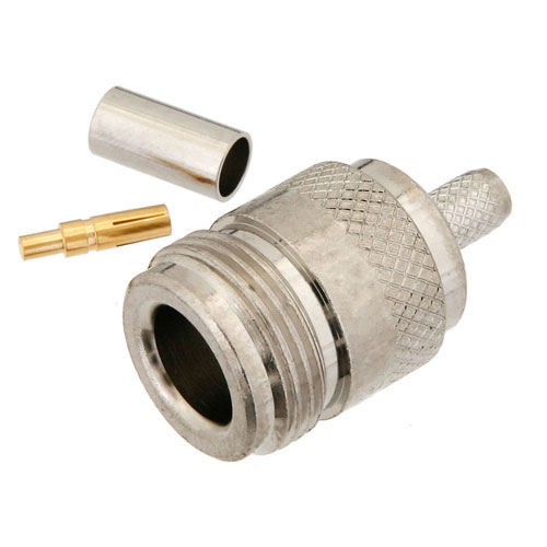 N Female Connector Crimp/Solder Attachment For RG58