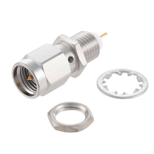 SMA Male Bulkhead Connector Solder Cup Terminal Solder Attachment