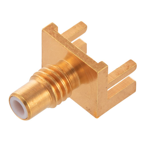 RF PCB Connector, SMC Jack Connector Solder Attachment 0.062 inch End