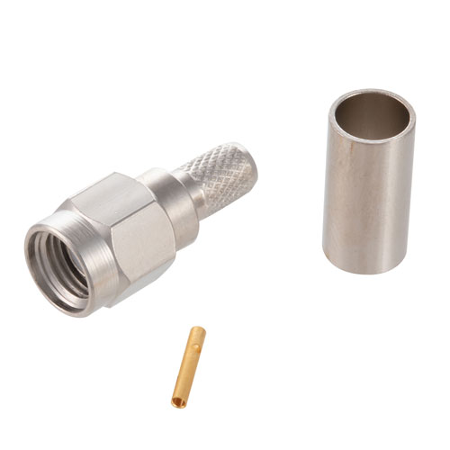 RPSMA Male Connector Crimp/Solder Attachment for RG58