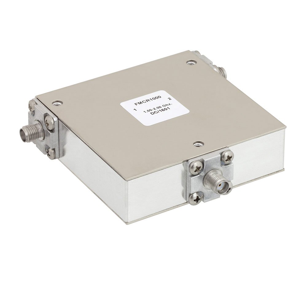 High Power Circulator with 18 dB Isolation from 1 GHz to 2 GHz, 50 Watts and SMA Female