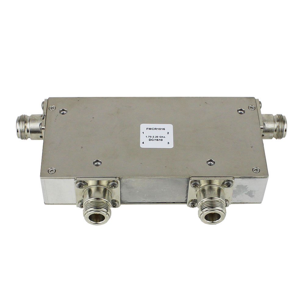 Dual Junction Circulator With 40 dB Isolation From 1.7 GHz to 2.2 GHz, 10 Watts And N Female