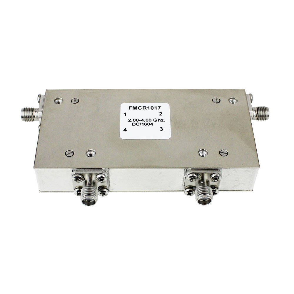Dual Junction Circulator With 40 dB Isolation From 2 GHz to 4 GHz, 10 Watts And SMA Female