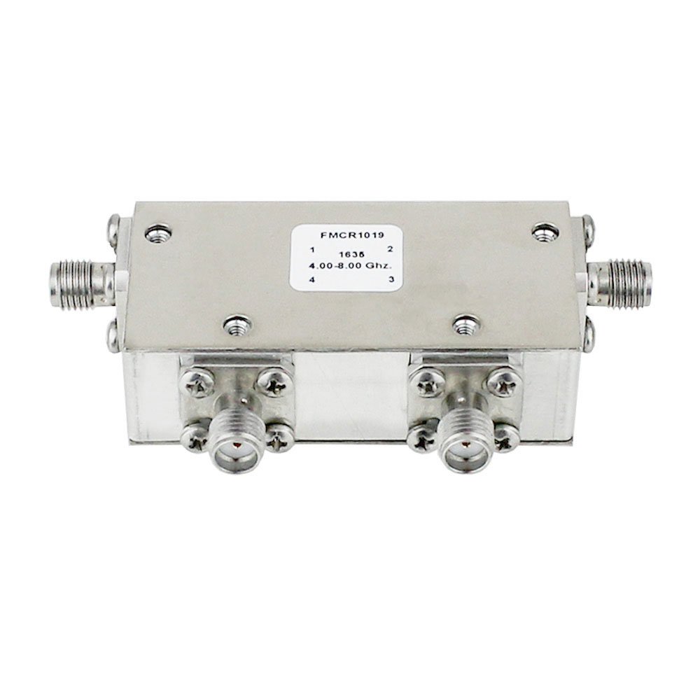 Dual Junction Circulator With 36 dB Isolation From 4 GHz to 8 GHz, 10 Watts And SMA Female