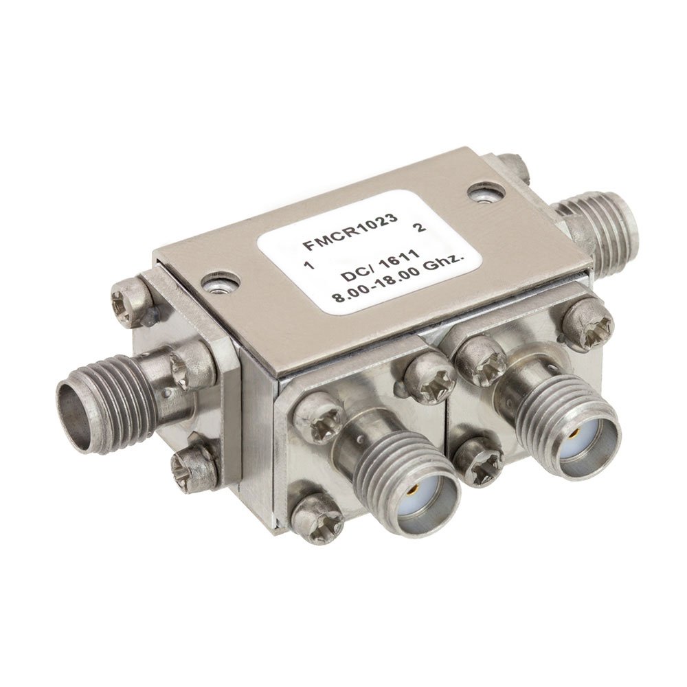 Dual Junction Circulator With 32 dB Isolation From 8 GHz to 18 GHz, 5 Watts And SMA Female