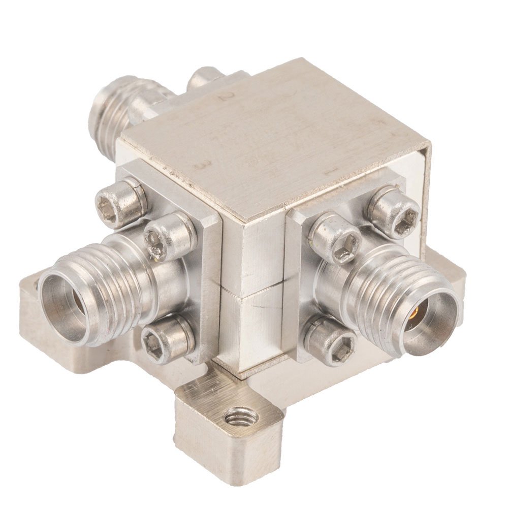 Circulator with 12 dB Isolation from 18 GHz to 26.5 GHz, 10 Watts and 2.92mm Female