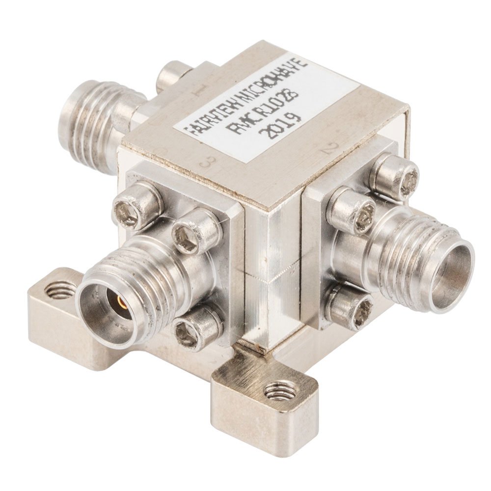 Circulator with 13 dB Isolation from 22 GHz to 33 GHz, 10 Watts and 2.92mm Female