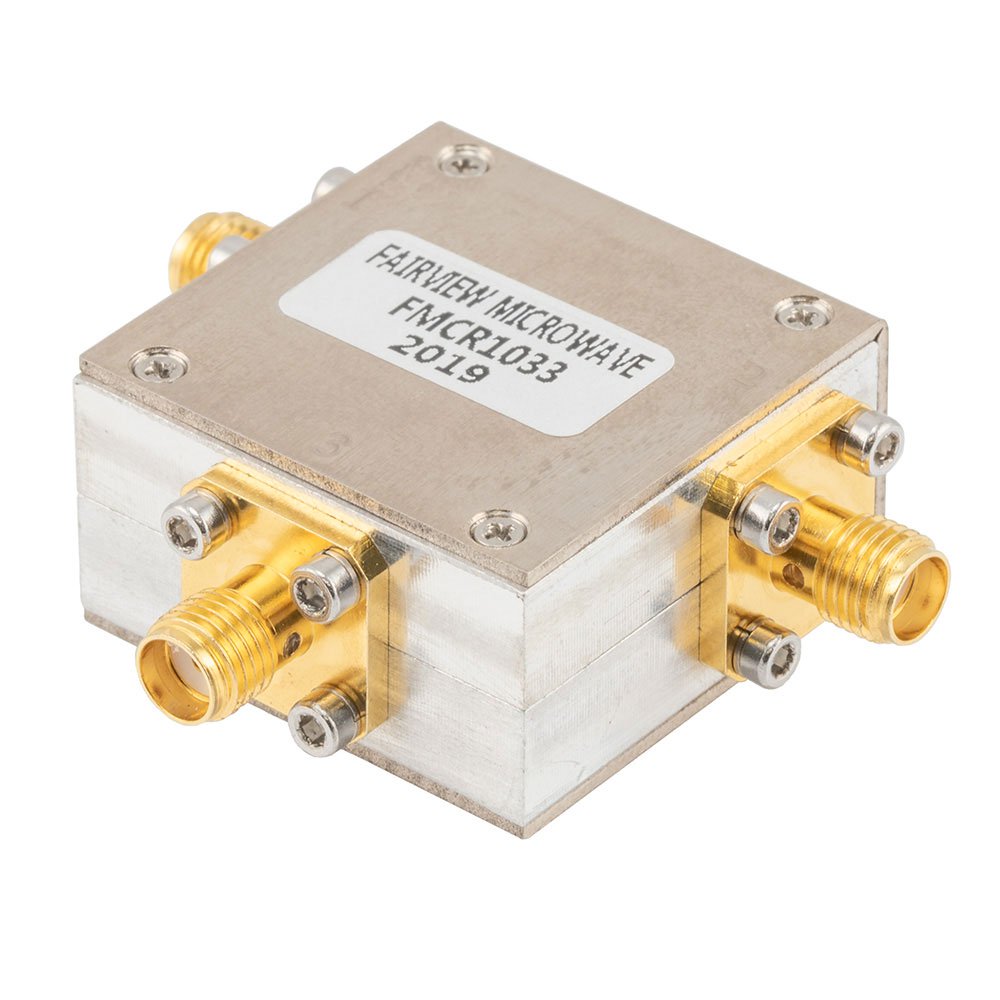 Circulator with 18 dB Isolation from 3 GHz to 5 GHz, 10 Watts and SMA Female
