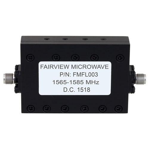 Bandpass Cavity Filter Operating From 1.565 GHz to 1.585 GHz With SMA