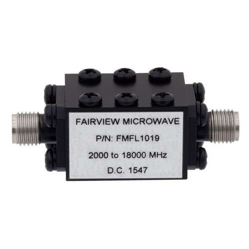 Highpass Cavity Filter With SMA Female Connectors From 2 GHz to 18 GHz With a 16 GHz Passband