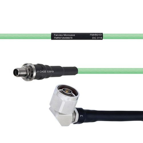 Temperature Conditioned Low Loss SMA Female Bulkhead to RA N Male Cable