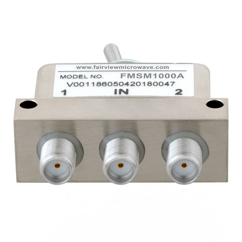 Manual SPDT Toggle Switch from DC to 22 GHz, SMA Female, and Rated to