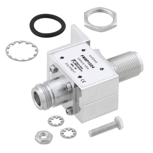 Type N F/F In/Out Bulkhead Coaxial RF Surge Protector, 10MHz 1GHz, DC