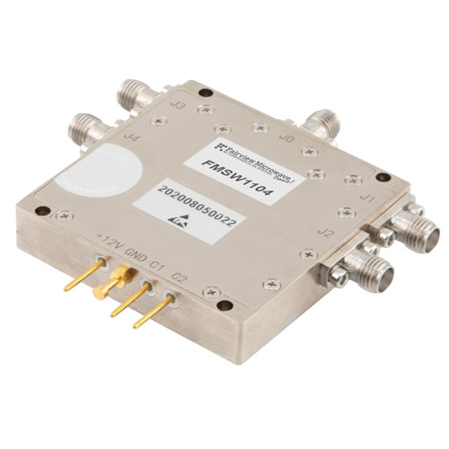 SMA Reflective SP4T GaN High Power PIN Diode Switch from DC to 6 GHz