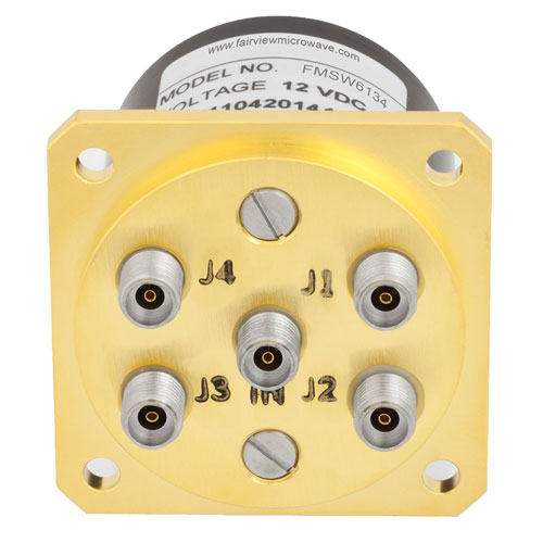 SP4T NO DC to 40 GHz ElectroMechanical Relay Switch, 3W, 12V, 2.92mm