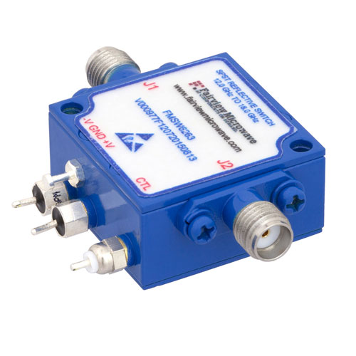 High Power SMA PIN Diode Switch SPST From 12 GHz to 18 GHz Rated at +20 dBm