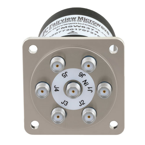 SP6T NO DC to 18 GHz ElectroMechanical Relay Switch, TTL, up to 90W