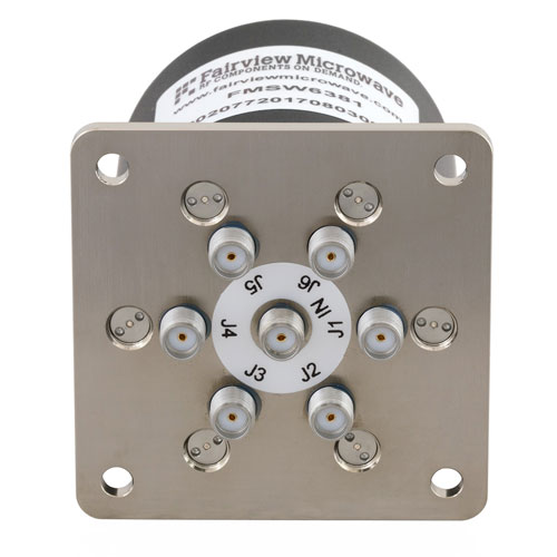 SP6T NO DC to 18 GHz Terminated ElectroMechanical Relay Switch, up to
