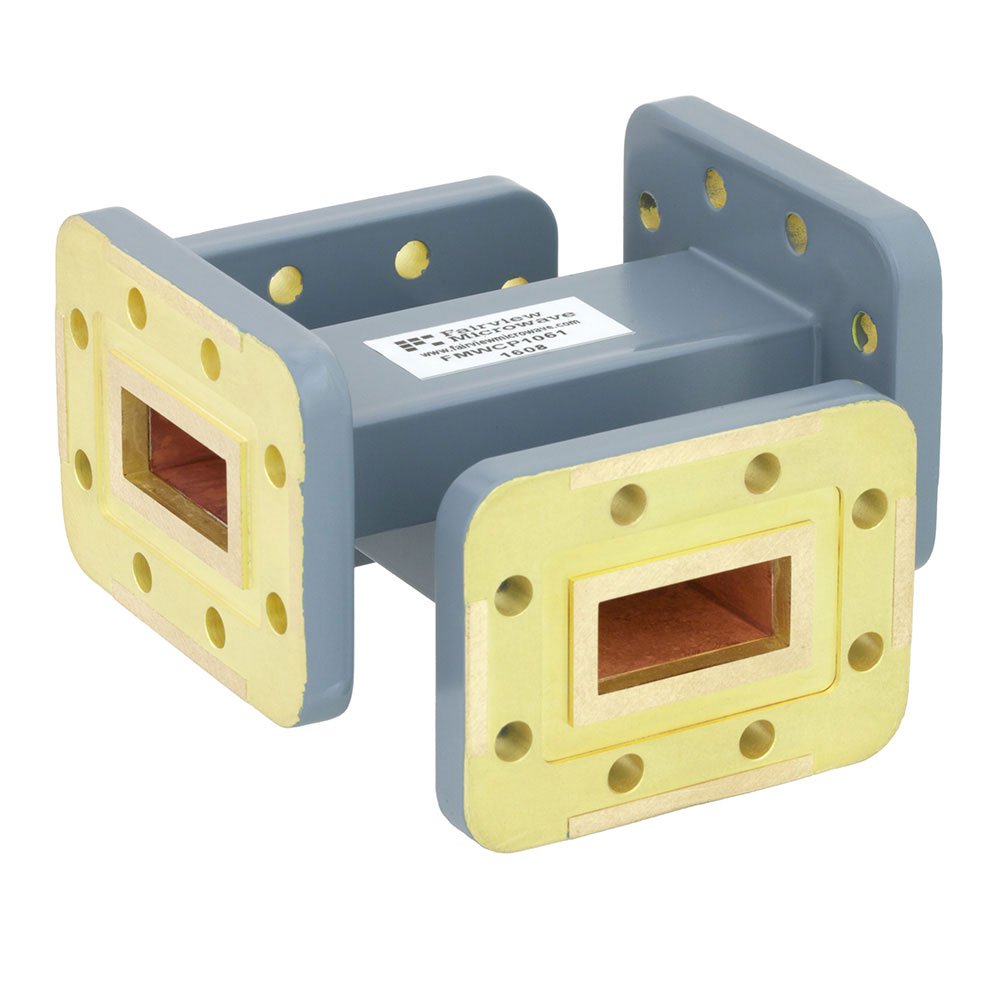 40 dB WR-90 Waveguide Crossguide Coupler with CPR-90G Flange from 8.2 GHz to 12.4 GHz in Copper Alloy