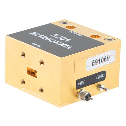 WR28 Waveguide Low Noise Figure Amplifier at 3 dB from 26.5 GHz to 40