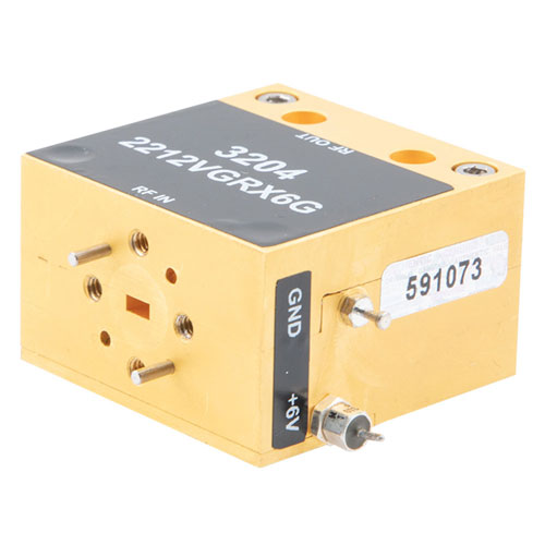 WR15 Waveguide Low Noise Amplifier, V Band, 50 GHz to 75 GHz, 31 dB Gain, +13 dBm P1dB, UG385
