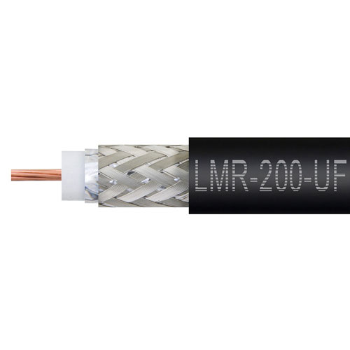 Times Microwave LMR-200-UF Flexible Coax Cable Black TPE Jacket LMR-200-UF